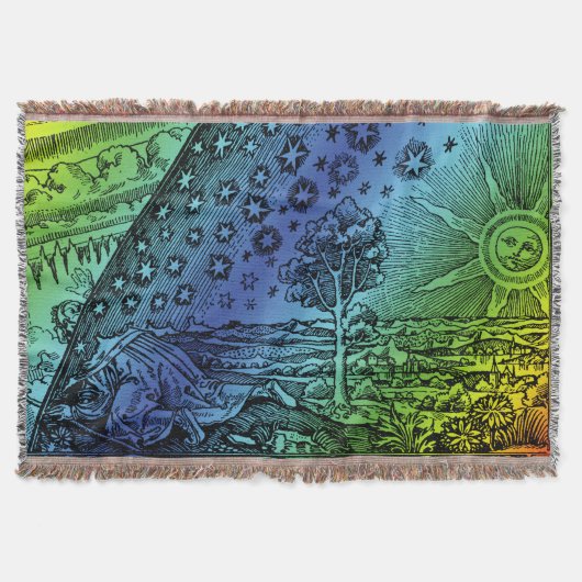 フラマリオンの天地の彫刻アート スローブランケット (正面)