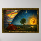 フラマリオンの彫刻に由来する天体宇宙 ポスター (正面)