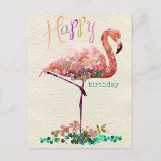 フラマンド・ローズ 誕生日おめでとう ポストカード (正面)