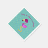 フラマージング誕生日フラミンゴ スタンダードカクテルナプキン (角)