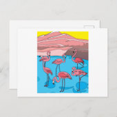 フラミおもしろいカラフルンゴス自由自然 ポストカード (正面/裏面)