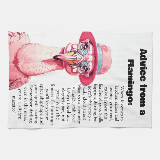 フラミおもしろいンゴのアドバイス キッチンタオル (横)