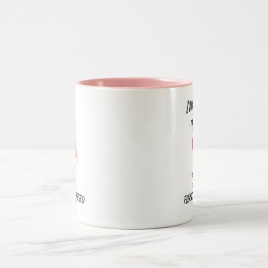 フラミおもしろいンゴのフ退職したロッキングギフトコーヒーマグ ツートーンマグカップ (中央)