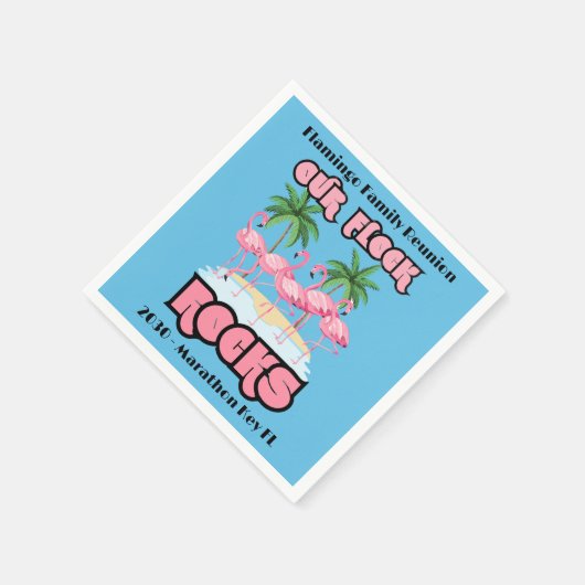 フラミおもしろいンゴ私たちの群れの岩 スタンダードカクテルナプキン (角)