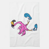 フラミおもしろいンゴ(サングラス) |背景色 キッチンタオル (縦)