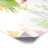 フラミお洒落ンゴの鳥の枕 ポスター (角)