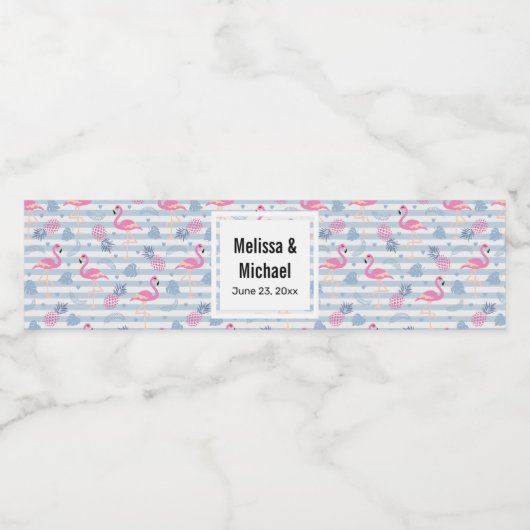 フラミお洒落ンゴ&パイナップルパタ結婚ーン ペットボトルラベル (シングルラベル)