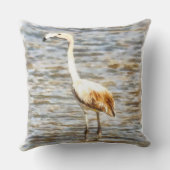 フラミかわいらしンゴの羽の生えた水色 クッション (裏面)