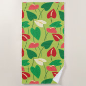 フラミカラフルンゴ花柄ビーチタオル ビーチタオル (正面)