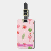 フラミパーソナライズされたゴしゃれている&モンステラ ラゲッジタグ (正面縦)