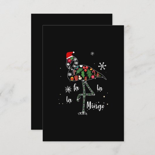 フラミンおもしろいゴクリスマスクリスマス エンクロージャーカード (正面/裏面)