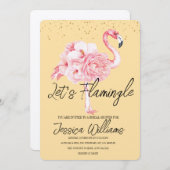 フラミングルだ!トロピカルブライダルシャワーバッシュ 招待状 (正面/裏面)