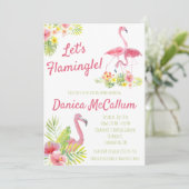 フラミングルだ!熱帯をテーマにしたブライダルシャワー 招待状 (スタンド正面)