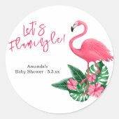 フラミングルだ！赤ちゃんシャワー ラウンドシール (正面)