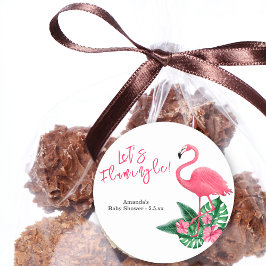 フラミングルだ!赤ちゃんシャワー ラウンドシール