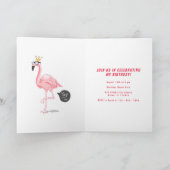 フラミングルの準備は？フラミおもしろいンゴ誕生日 招待状 (内部)