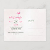 フラミングルアロハ熱帯熱PHOTO誕生日パーティーしよう インビテーションポストカード (裏面)