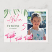 フラミングルアロハ熱帯熱PHOTO誕生日パーティーしよう ポストカード (正面)