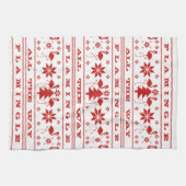 フラミングルオールウェイクリスマスセーター赤 キッチンタオル (横)