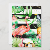 フラミングルガールバースデーパーティーピンクフラミンゴ 招待状 (裏面)