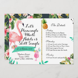 フラミングルバチェロレッテ週末旅行招待状 招待状