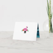 フラミングルピンクフローラ12番目の誕生日プールパーティー 招待状 (裏面)