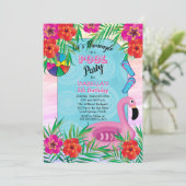 フラミングルピンクフローラ5th誕生日プールパーティー 招待状 (スタンド正面)