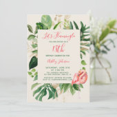 フラミングルピンク18thトロピカルバースデーパーティー 招待状 (スタンド正面)