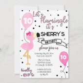 フラミングルフラミンゴ誕生日パーティー 招待状 (正面)