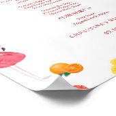 フラミングルルアウ(ハワイ式宴会)フローラ熱帯夏誕生日 ポスター (角)