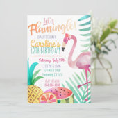 フラミングル誕生日パーティーの招待状 招待状 (スタンド正面)
