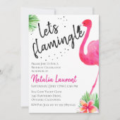 フラミングル誕生日パーティーの招待状 招待状 (正面)