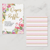 フラミンゴおむつラッフルベビートロピカルサマーフローラ エンクロージャーカード (正面/裏面)