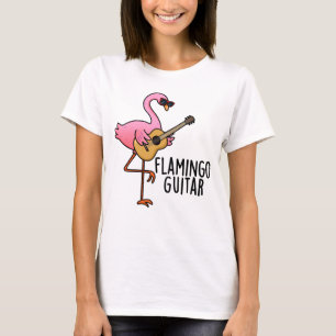 フラミンゴおもしろいギター楽譜 Tシャツ