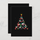 フラミンゴおもしろいクリスマスツリー エンクロージャーカード (正面/裏面)