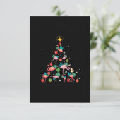 フラミンゴおもしろいクリスマスツリー エンクロージャーカード (スタンド正面)