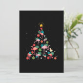 フラミンゴおもしろいクリスマスツリー サンキューカード (スタンド正面)