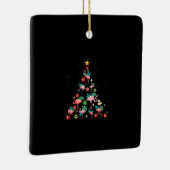 フラミンゴおもしろいクリスマスツリー セラミックオーナメント (右)