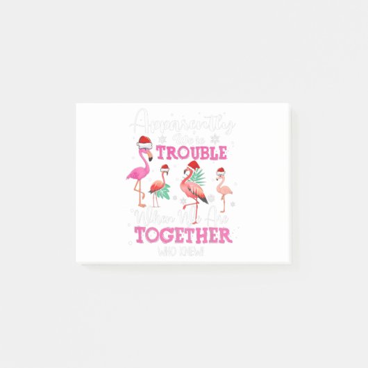 フラミンゴおもしろいクリスマス ポストイット (正面)