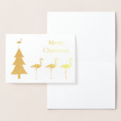 フラミンゴおもしろいクリスマス 箔カード (ディスプレー)