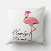 フラミンゴおもしろいサンタクロースビーチクリスマス クッション (正面)