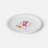 フラミンゴおもしろいトルコサンクスギビングカボチャ ペーパープレート (アングル)