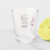 フラミンゴおもしろいパーティー顔 ショットグラス (裏面)