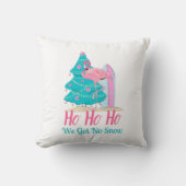 フラミンゴおもしろいビーチクリスマス クッション (正面)