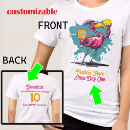 フラミンゴおもしろいピックボール トライブレンドTシャツ
