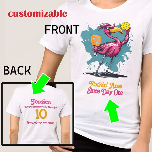 フラミンゴおもしろいピックボール トライブレンドTシャツ