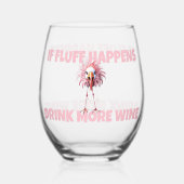 フラミンゴおもしろいフラフが発生 ステムなしワイングラス (正面)