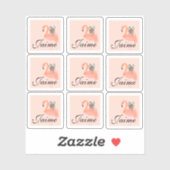 フラミンゴおもしろいホールディングプラントフレームステッカー シール (シート)