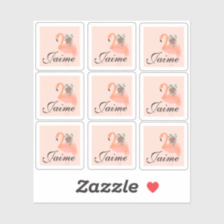 フラミンゴおもしろいホールディングプラントフレームステッカー シール