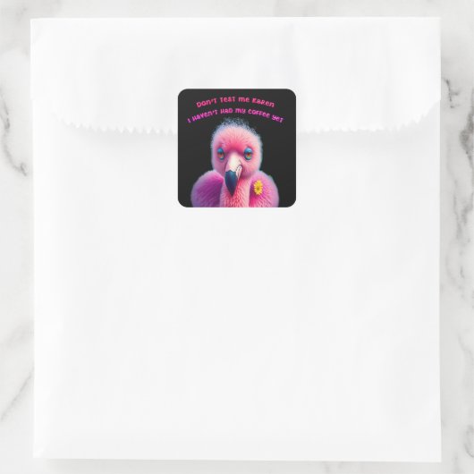 フラミンゴおもしろいーの侮辱のユーモアコーヒー スクエアシール (バッグ)